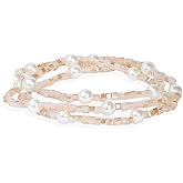 Pingyongchang Colorful Glass Beaded Stackable Bracelets Set Handmade Boho Multicolor Seed Pearls Layered Stretch Bracelets Trendy Vaction Beach Jewelry Gifts for Women