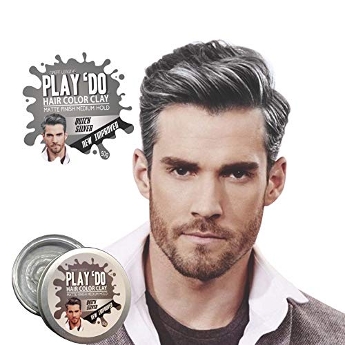 Play 'Do Temporary Hair Color, Gray Hair Wax, Hair Clay, Mens Grooming, Pomade, Silver hair dye(1.8 ounces) ...