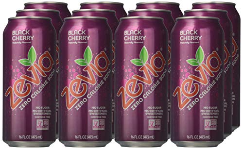 ZEVIA SODA BLACK CHERRY TALL CAN, 16 FZ