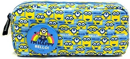 Amazon Co Jp 子供会 景品ミニオン 缶バッジ付きペンケース Minion 水色 ペンポーチ 筆箱 ふでばこ 文具 文房具 ステーショナリー ポーチ キャラクター グッズ 即日 翌日発送 おもちゃ