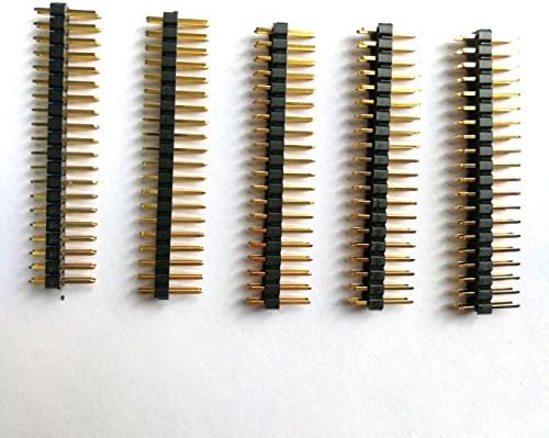 2x20 Pins GPIO Male Headers 0.1" Glod Plated for Raspberry Pi Zero(Pack of 5)