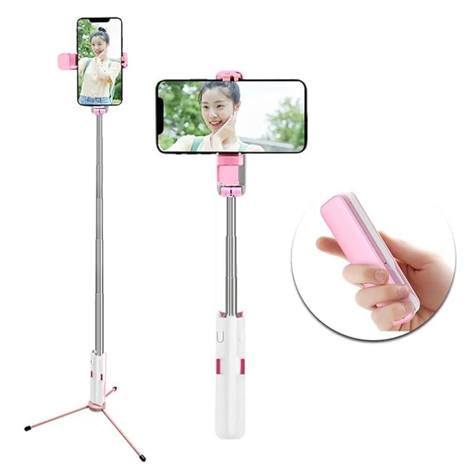 MiniGreen Bluetooth Selfie-Stick 90° Drehung Extendable Selfie Stick Mini Selfie-Stange mit Faltbare Stativ Integrierte Einge