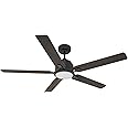 Smart Ceiling Fan with Lights, Indoor & Outdoor Ceiling Fan with Remote, 10 Speeds Smart Ceiling Fan Compatible with Alexa, Siri & Google, 52 Inch Modern Ceiling Fan with DC Motor, Black Ceiling Fan