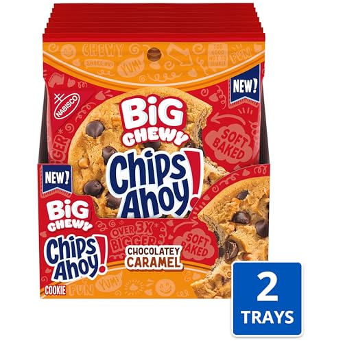 CHIPS AHOY! BIG CHEWY CHOCOLATE CHIP COOKIES, CHOCOLATEY CARAMEL, 14 SNACK PACKS (1 COOKIE PER PACK)