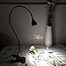 Snkey 360 Degree Adjustable, USB LED Book Light, Flexible Goose Neck Headboard Reading Desk Lamp, Clip on Light with US Adapter (Cold White Light, Black)