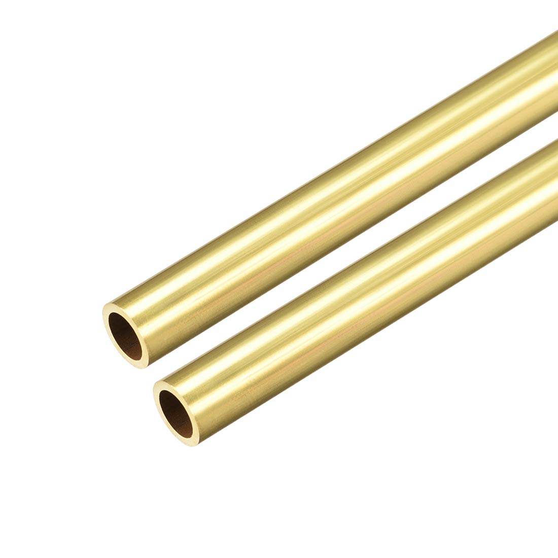 sourcing map Brass Round Tube, 300mm Length 7mm OD 1mm Wall Thickness, Seamless Straight Pipe Tubing 2 Pcs