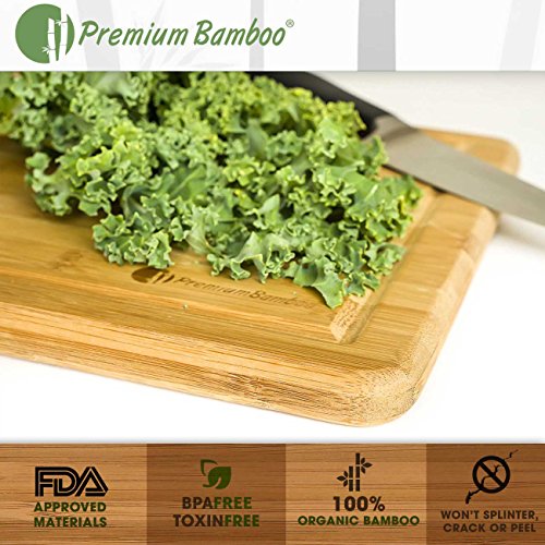 Extra Large Bamboo Cutting Board 18×12 Thick Strong Bamboo Wood