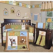 Unique Crib Bedding Custom Baby Bedding - Forest Friends 15 PCS Crib Bedding Set