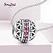 SOUFEEL July Birthstone Charm Rose Red 925 Sterling Silver Charms Fit Bracelet Necklace
