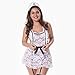 LINGERLOVE Sexy Women Plus Size Lingerie French Maid Costume Lace Cosplay Uniform Apron Fancy Dress (XXXXL, White)