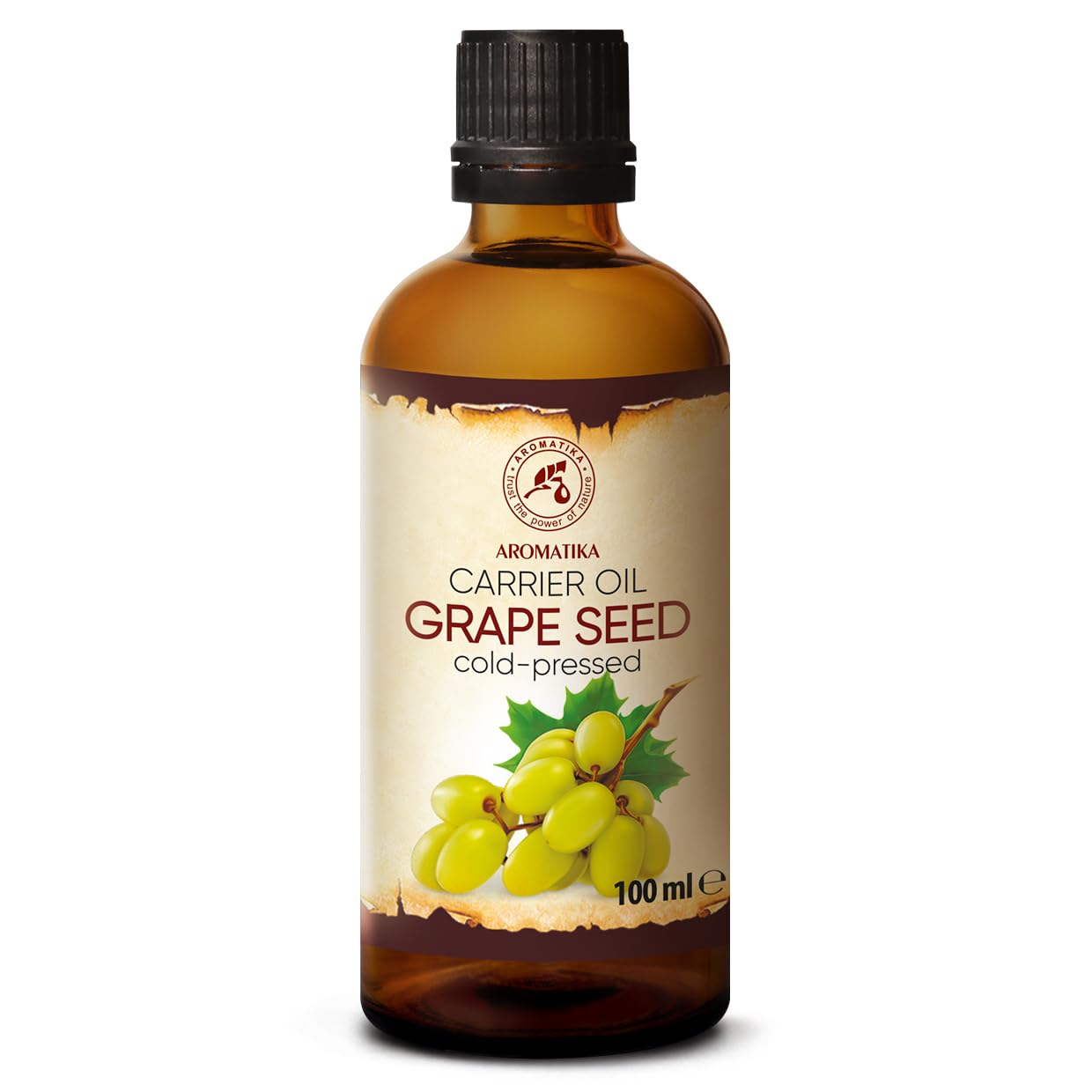 Grapeseed Oil 100ml - Cold Pressed - 100% Pure and Natural - Vitis Vinifera - Italy - Best Benefits for Hair - Face and Skin Care - Massage