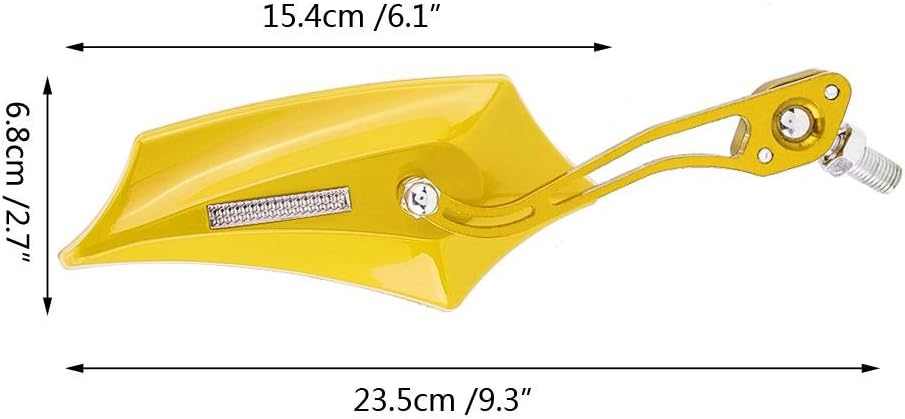 1 Paire de r/&eacute;troviseurs lat/&eacute;raux en Alliage daluminium CNC Scooter Or Alliage daluminium de 10 mm R/&eacute;troviseurs Moto 8 mm