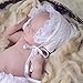 Huggalugs Baby Girls White Heart Eyelet Bonnet