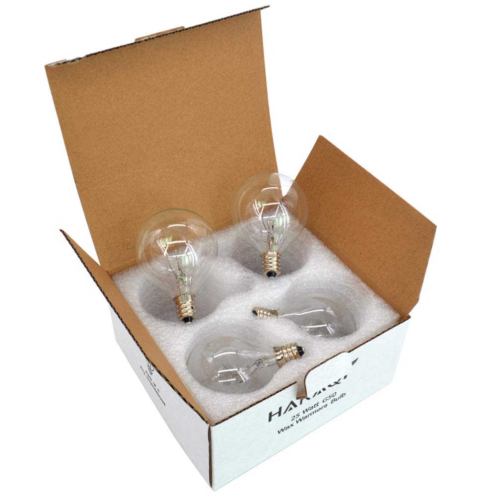 Wax Warmer Bulbs,25 Watt G50 Bulbs for Full Size Scentsy Warmers,G16.5