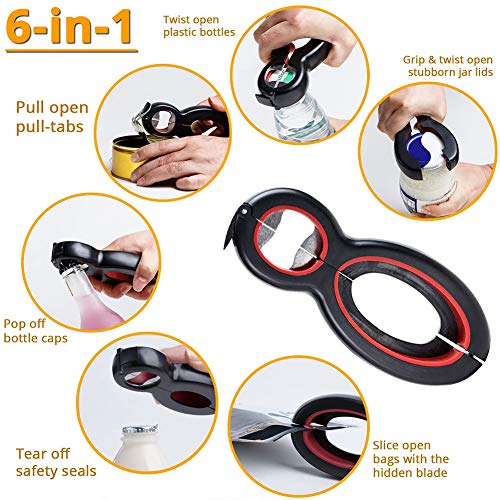 2020 Edition Can Opener,6 in1 Mufti Opener Jar Opener,NonSlip Easy
