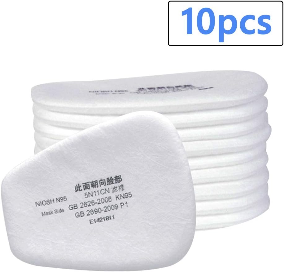 Particulate Filter, 3M 5N11 Filter Cotton, Used with 6200 Series, Protection Against Dust and Particles, Filter Cotton Sheet 1 Pack*10PCS (1 pack*10pcs)