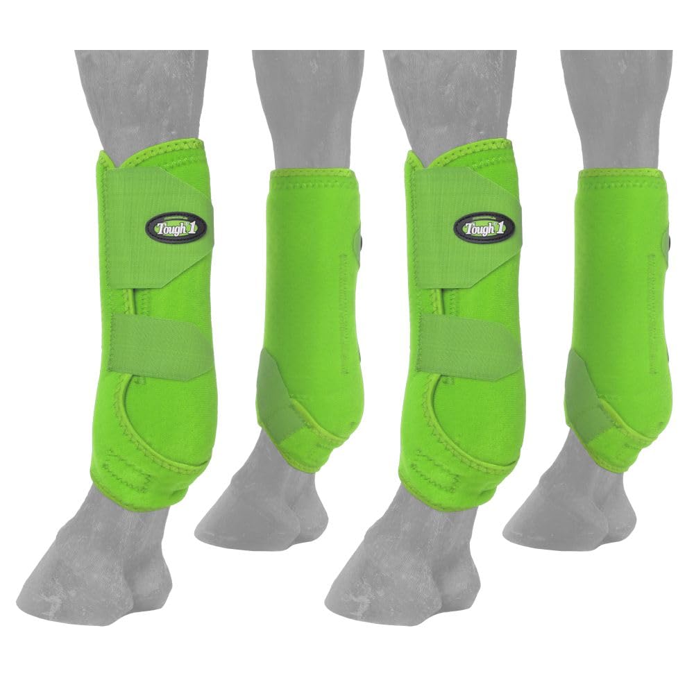 Tough 1 Extreme Vented Sport Boots Set, Neon Green, Medium