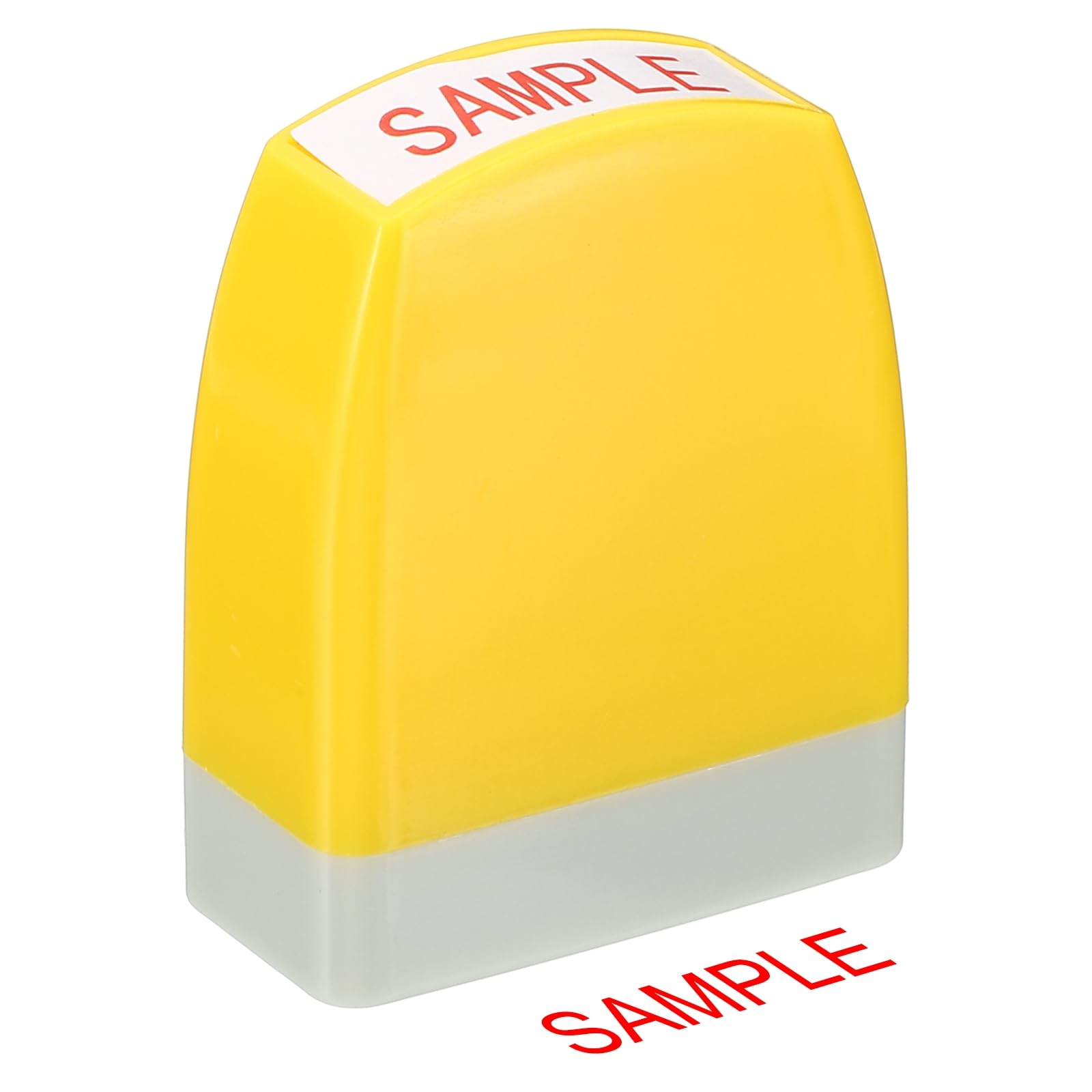 PATIKIL Sample Notice Stamp Self Inking, Red Ink Office Stamps Pre Inked Message Stamp Refillable Business Stamp, Yellow