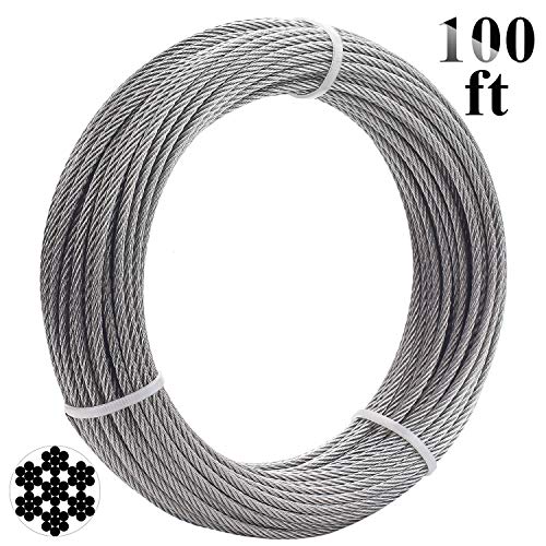 Favordrory 1/8 Inch T316 Marin Grade Stainless Steel Aircraft Wire Rope Cable for Railing, Decking, DIY Balustrade, 7x7 Construction, 100 Feet - Thumbnail 7