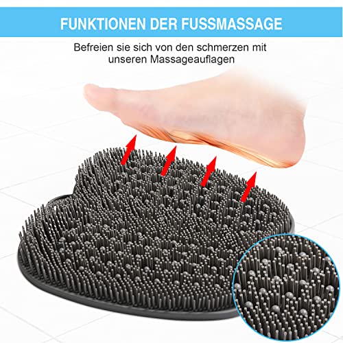 HONYIN Large Foot Brush Foot Washer Bath Massage Pad with Non-Slip Suction Cups - Cleans, Exfoliates, Massages Your Feet Without Bending, Foot Circulation & Relieves Tired Feet (28 x 28 cm)