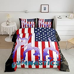 Gymnastics Comforter Set Full American Flag