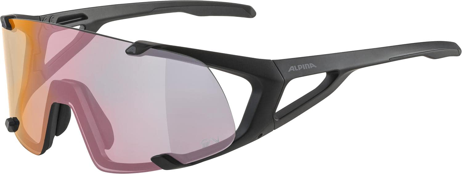 ALPINA Unisex - Adult, HAWKEYE S QV sports glasses, black matt, One Size