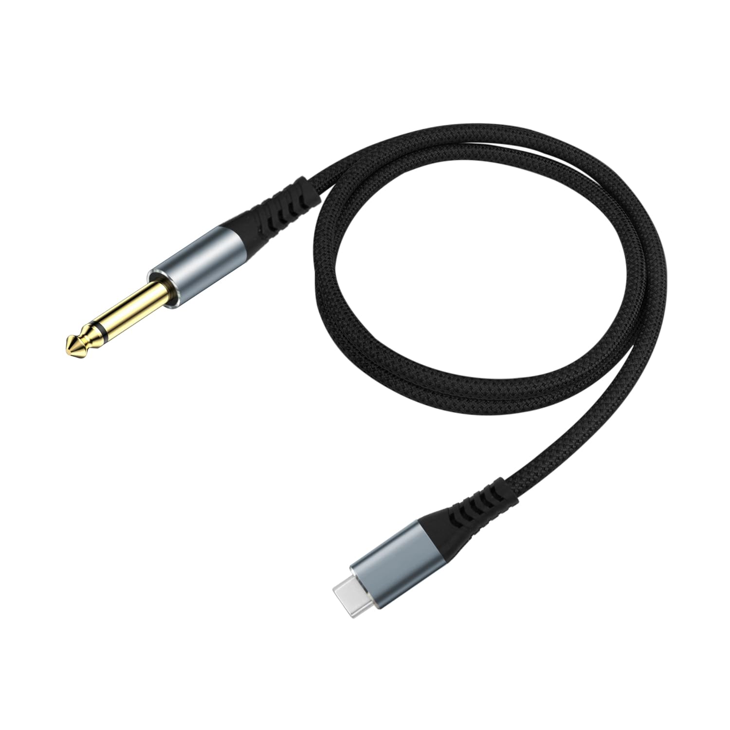XIMIZU USB Guitar Cable, USB C to 6.35mm 1/4 inch Guitar Audio Cable for Audio Recording Type-C to 6.35mm 1/4 inch TS for Bass, Electronic Piano Compatible with Smartphone Computer Tablet - 6.6FT/3M