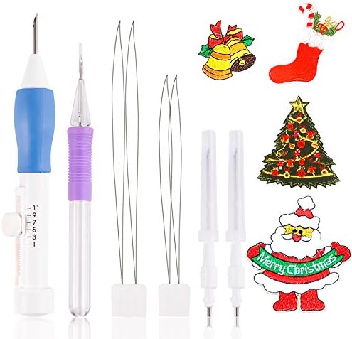 NABLUE Embroidery Stitching Punch Needle, Magic Stitching Punch Needle Tool Kit With Needle Threader For Embroidery Threaders DIY Sewing