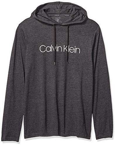 Calvin Klein Men's CK Chill Lounge Pullover Hoodie, Dark Charcoal Heather, L