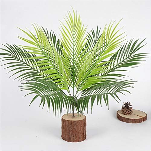 Jeakmo 1 Bouquet Artificial Plastic Iron Leaf Green Greenery Tropical Plant Wall Home Office Shop Decor Large Palm Tree Faux Flower Arrangements for Table Wedding Decoration