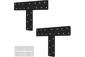 XIHUWZ 2 Pcs T Post Bracket,13"x3"T Flat Mending Plate Joining Brackets, Connecting Brackets, T Shape Strap Plate Fit 4x4,6x6 for Repair House,Pavilion,Truss framing