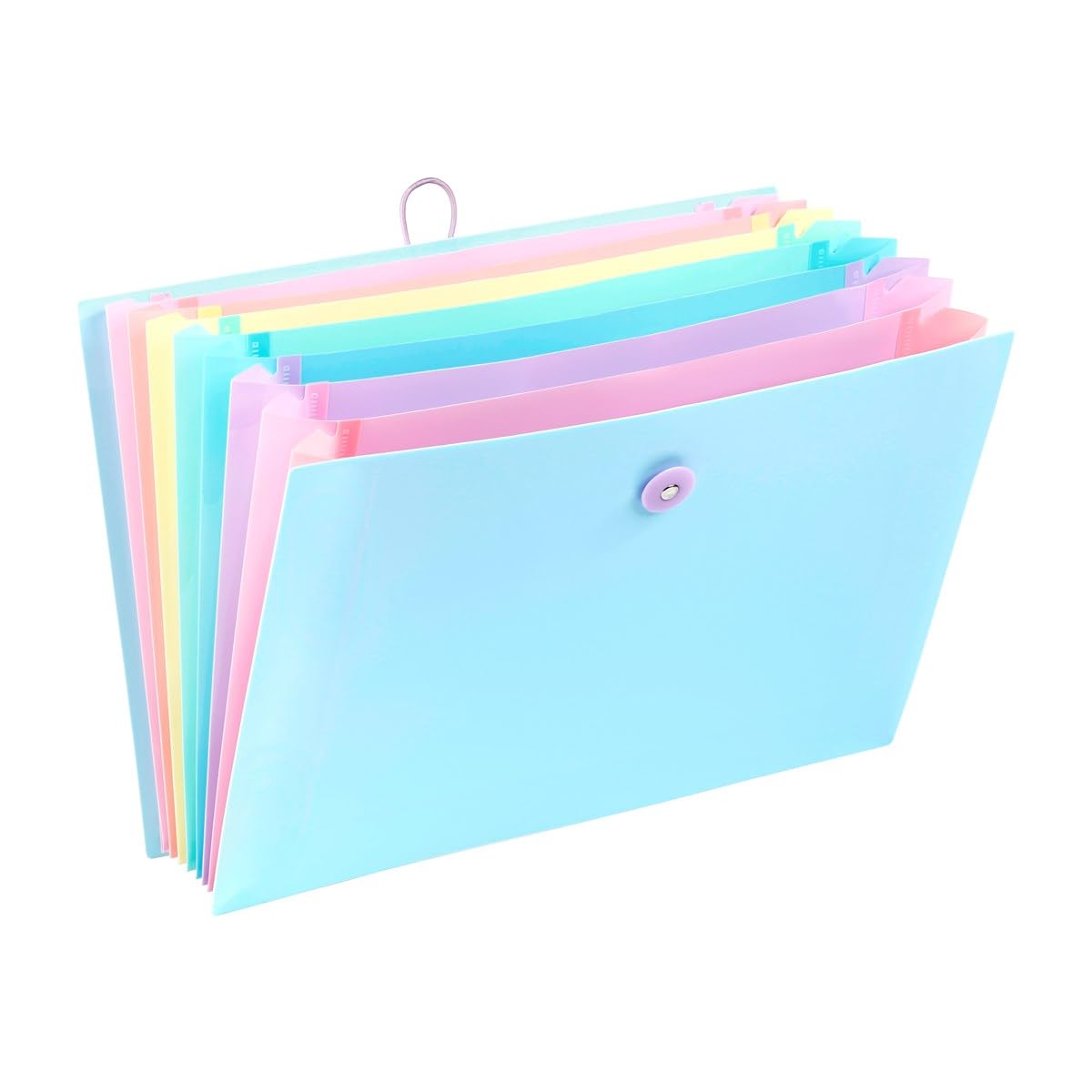 Viquel - Expanding File 8 Compartments for A4 Rainbow Pastel Documents - Blue