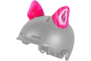 Plush Motorcycle Helmet Accessories Ears for Bicycle Ski Motorcycle Helmet Horns for Snowboarding Skiing Biking Rose Red