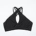 Women's Sexy Strappy Hollow Crisscross Back Front Hanging Neck Support Yoga Gym Sports Short Slim T-shirt Tubes Bra Tops (L)