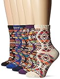 Sock Lab Women's 5-Pack Diamond Stripe Fair Isle Boot