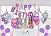 UNICORN PARTY SUPPLIES DECORATIONS- 12 guests Complete Set Cake Cupcake Toppers, Gold Headband, Helium Foil Balloons, Heart Balloons, Happy Birthday Banner, Gifts, Favors For Girl First 1st Birthday