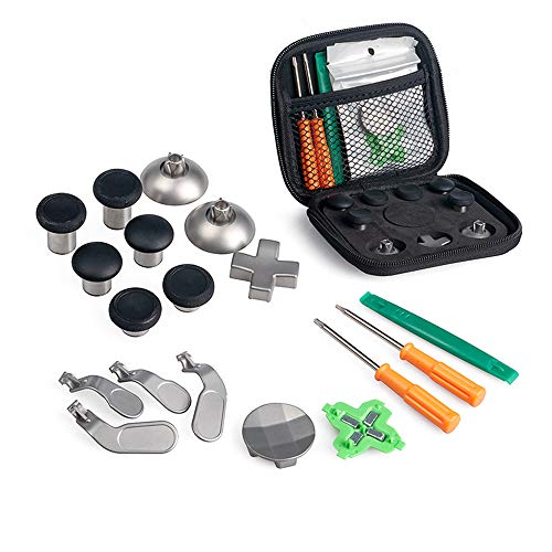 RGEEK Elite Kit for Xbox One Elite Controller Accessory (6 Different Metal Analog Sticks, 4 Paddles and 2 D-Pads, 2 Magnetic Base, T8 T6 Torx ScrewdriverRepair Kits Parts