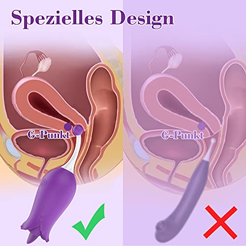 Zungenlecken Vibratoren für sie Klitoris und G-Punkt, 2 in 1 Vibrator leise und stark, 2 Motoren Aufliegevibratoren mit 10 Vibrationsmodi, Klitoris Stimulator, Sexspielzeug für Frauen und Paare