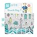 Bumkins Reusable Snack Bags, for Kids School Lunch and for Adults Portion, Washable Fabric, Waterproof Cloth Zip Bag, Supplies Travel Pouch, Food-Safe Storage, 2-pk Cactus and Quill