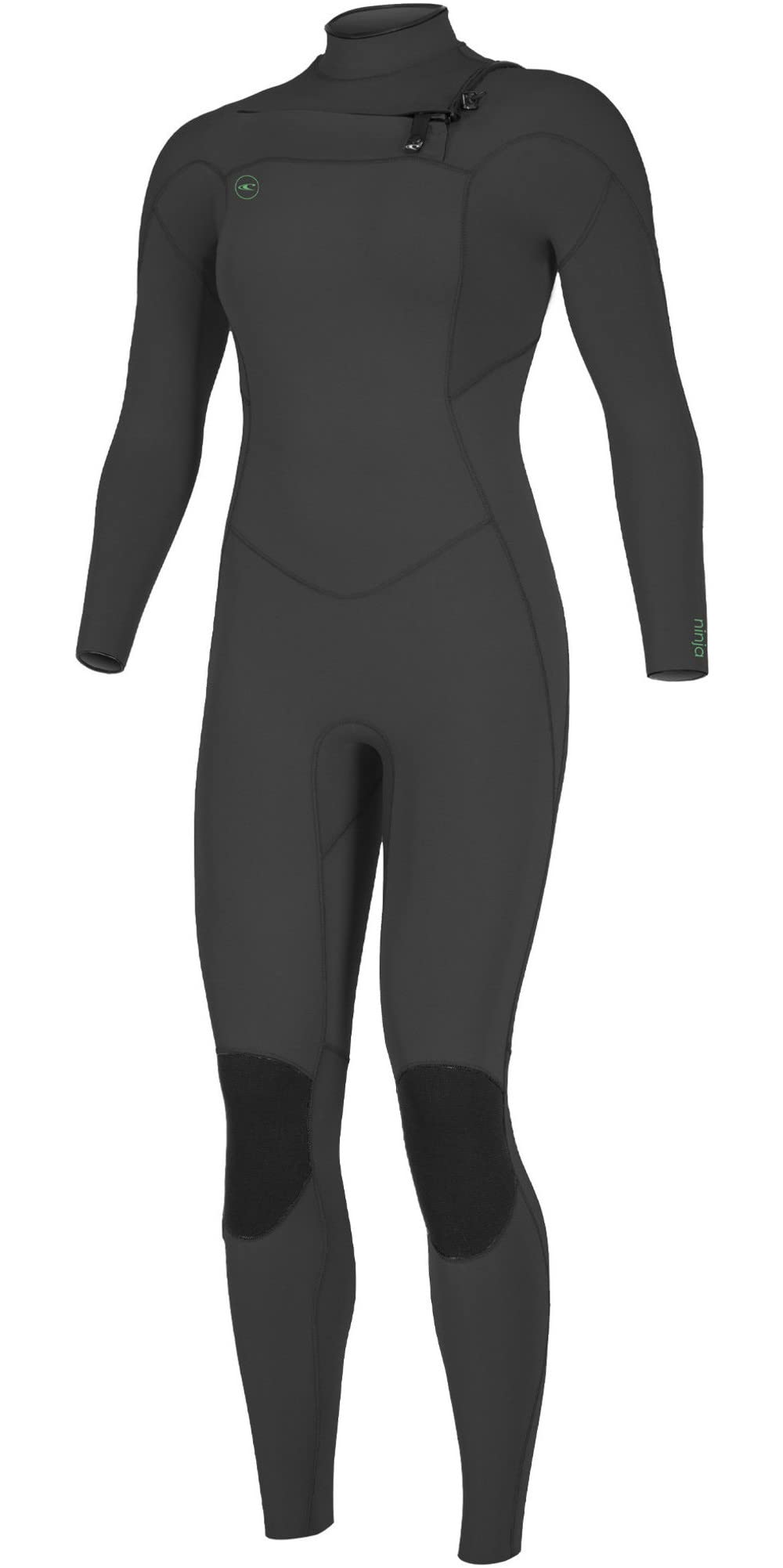 Photo 1 of Women's Ninja 3/2mm Chest Zip Full Wetsuit, Black/Black, 10