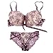 ROPALIA Sexy Women Lace Floral Printed Underwear Padded Push Up Bra Sets & Panty