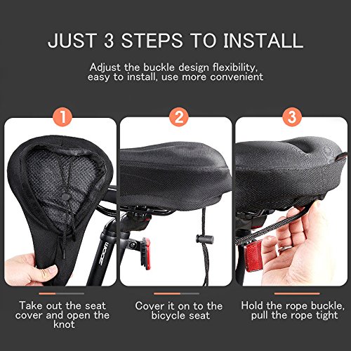 image for Bike Gel Seat Cushion Cover Comfortable Bicycle Saddle Pad Oziral Prem