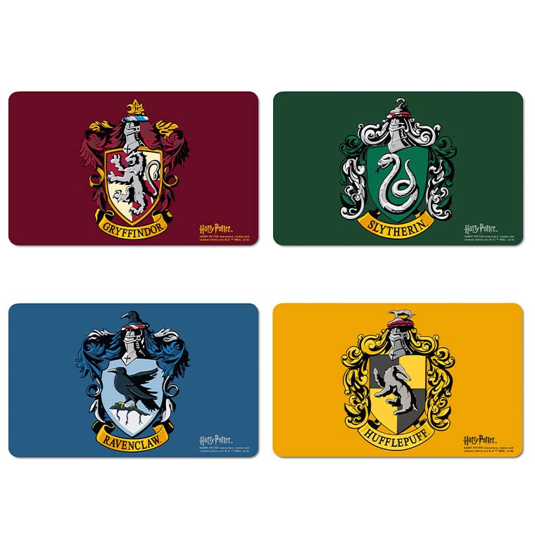 Logoshirt® Harry Potter Breakfast Board I Four Houses I Cutting Board I 23x14cm I Set of 4 I Dishwasher Safe & Heat Resistant I Licensed Original Design