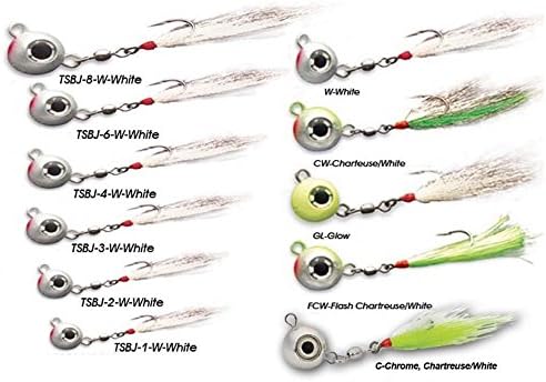 Tsunami 4oz Fluke Ball Jig-Chartreuse White ball