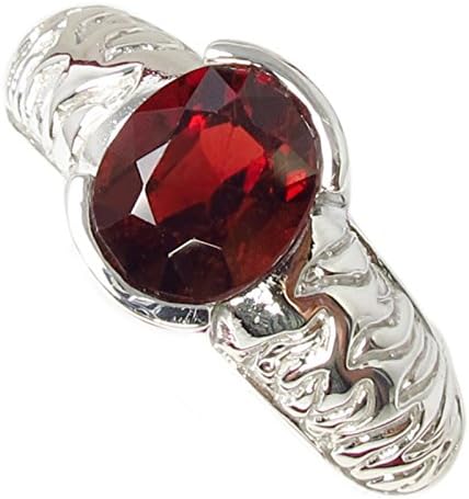 1.95 carats Natural Red Spinel Oval Cut 8.3x6.7mm 925 Sterling Silver Ring Size 6.5