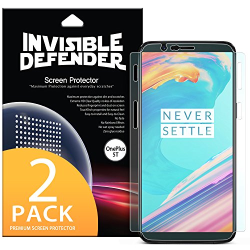 Oneplus 5T Screen Protector, Invisible Defender [Full Coverage][2-Pack] Edge to Edge Curved Side Coverage Guaranteed [Case Compatible] Super Thin HD Clearness Film for Oneplus5T