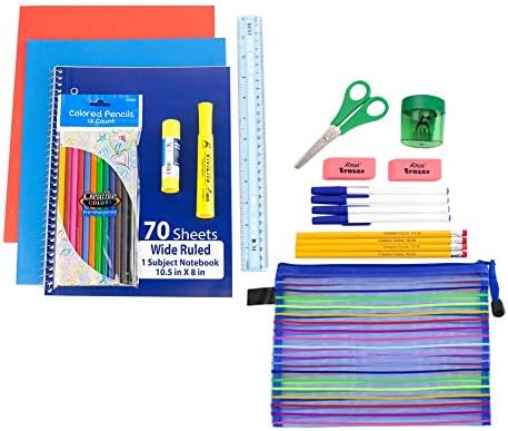20 Piece Wholesale Kids School Supply Kit - Bulk Case of 24