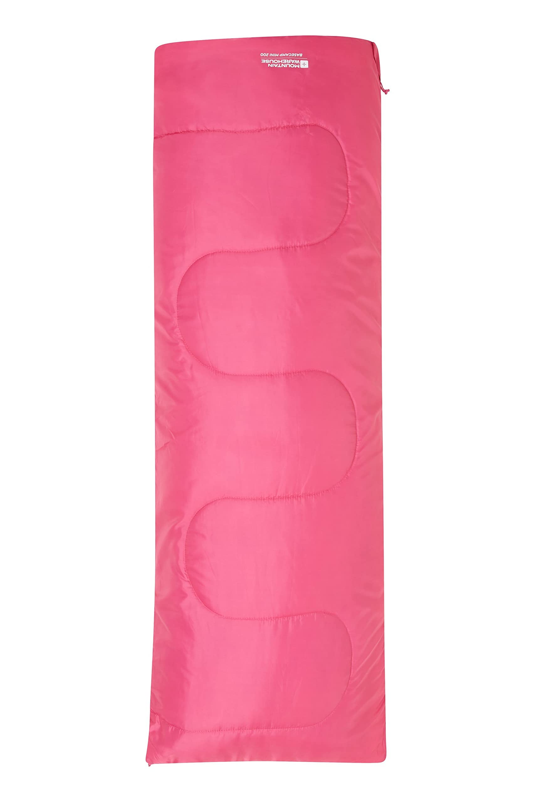Mountain Warehouse Basecamp 200 Mini Sleeping Bag - 2 Season, 160 * 65cm, Insulated Kids Travel Sleep Essential - For Spring Summer, Camping & Travel Bright Pink
