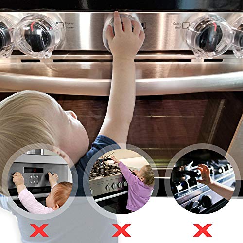 EUDEMON Clear 6pack Safety Children Kitchen Stove Gas Knob Covers (Clear)