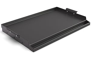 MEXMIODY Nonstick Cooking Griddle for Gas Grill, Universal Cast Iron Griddle with Removable Handles/Grease Groove, Pre-Seasoned Griddle Flat Top Plate Insert for Camping, Tailgating, Parties, 23＂×16＂